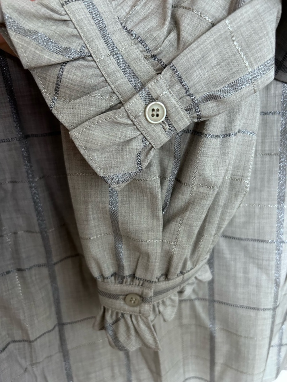 LAFAYETTE 148 New York Wool Blend Windowpane Blouse Size M NWT - Picture 9 of 9